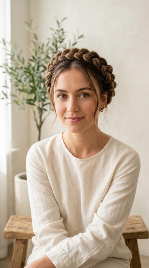 Textured Milkmaid Braids