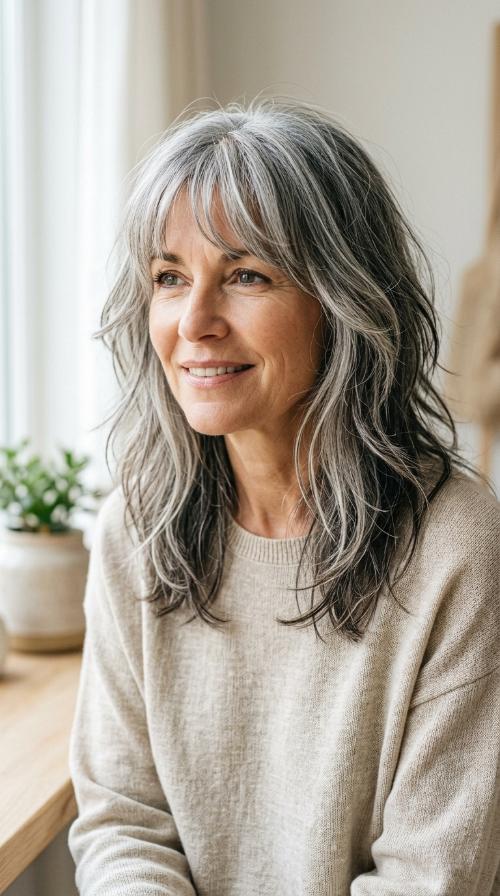 Textured Shag with Wispy Bangs