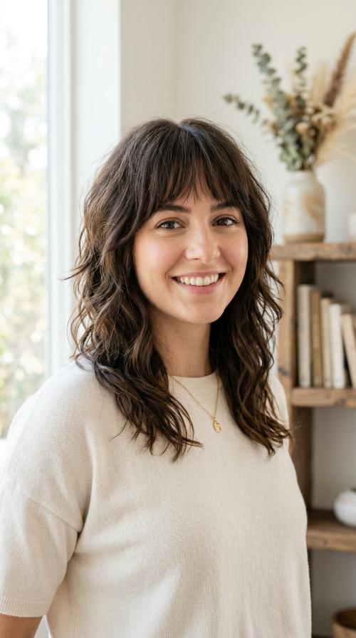 Textured Shag with Wispy Bangs
