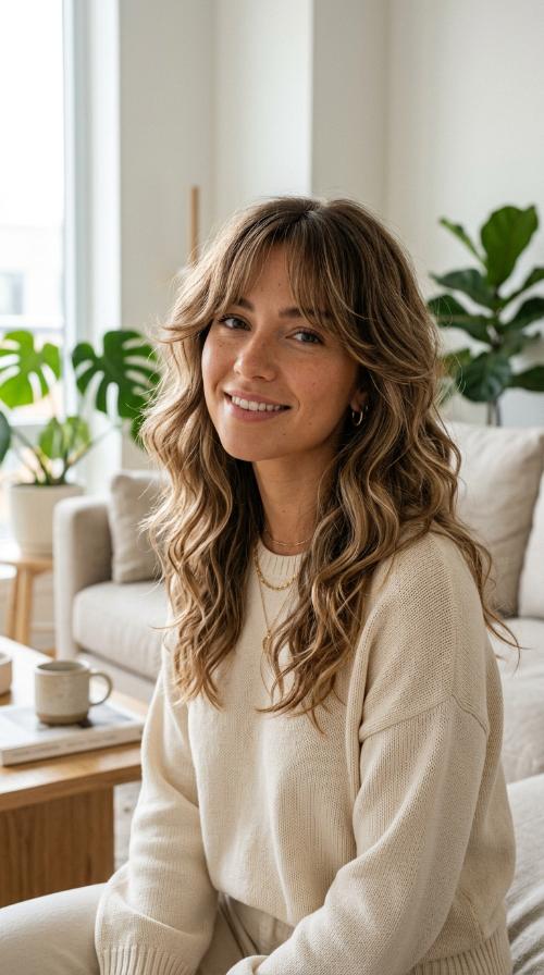 The Airy Layered Cut with Curtain Bangs