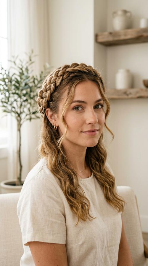 The Classic French Braid Crown