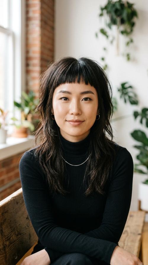The Edgy Micro-Fringe Wolf Cut