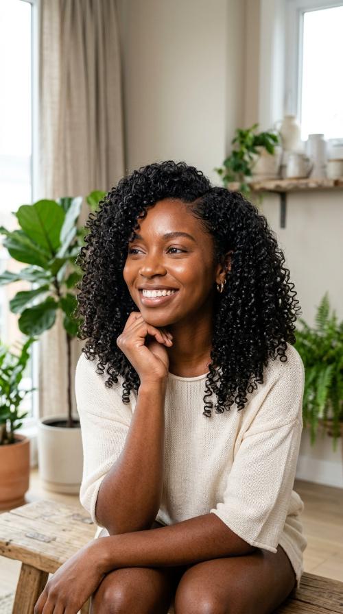 The Glossy Wash-and-Go with Side Part