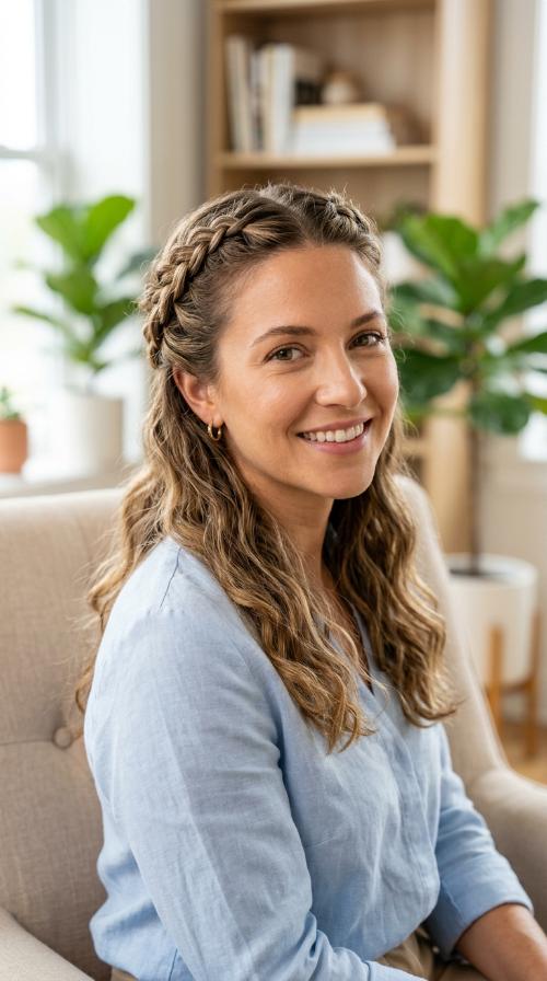 The Half-Up Braided Crown