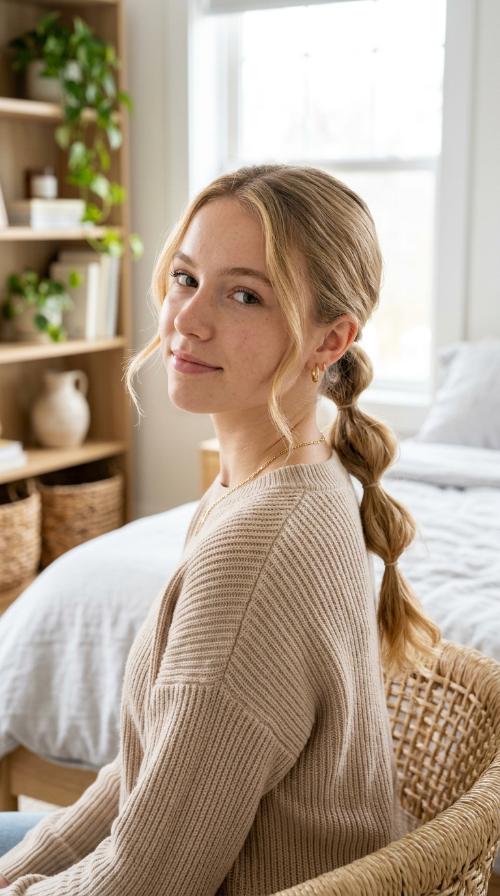 The Low Bubble Ponytail
