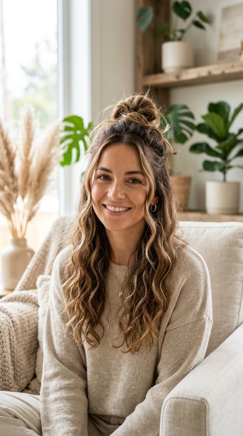 The Messy Half-Up Top Knot