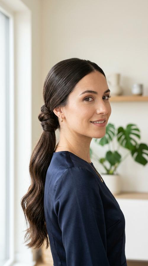 The Polished Low Knot Ponytail