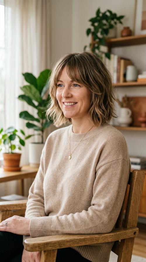 The Shaggy Bob with Curtain Bangs