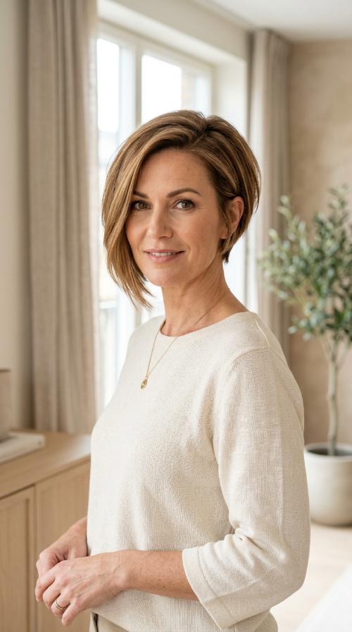 The Side-Parted Asymmetrical Bob