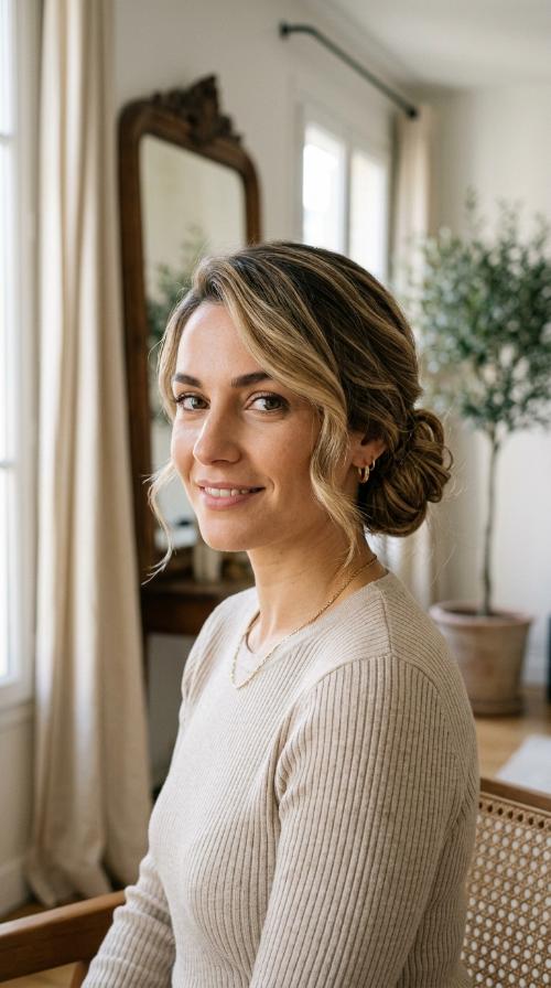 The Side-Swept Low Bun