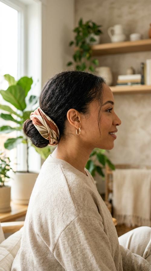 The Silk-Wrapped Low Bun