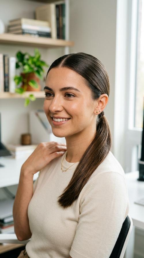 The Sleek Low Ponytail