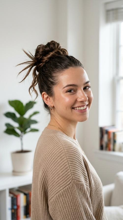 The Sleek Spiky Bun