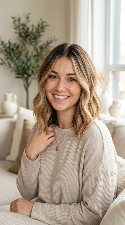 The Soft Blended Balayage Lob