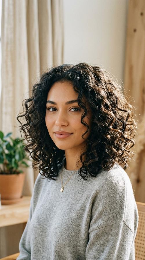 Thick Hair De-bulked Curls