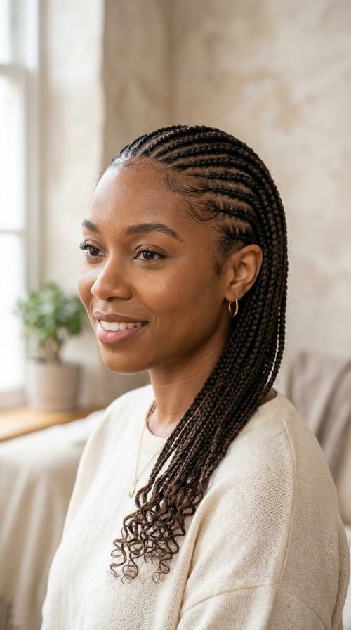Thin Stitch Braids for Fine Hair
