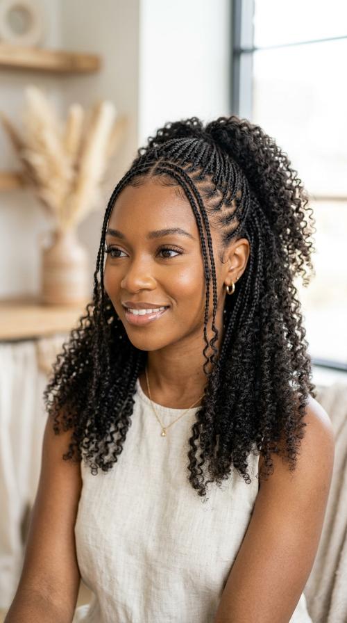 Tiny Face-Framing Micro-Braids