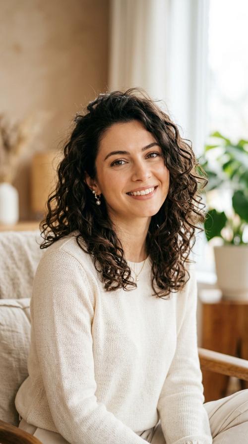 Tousled Shoulder-Length Curls