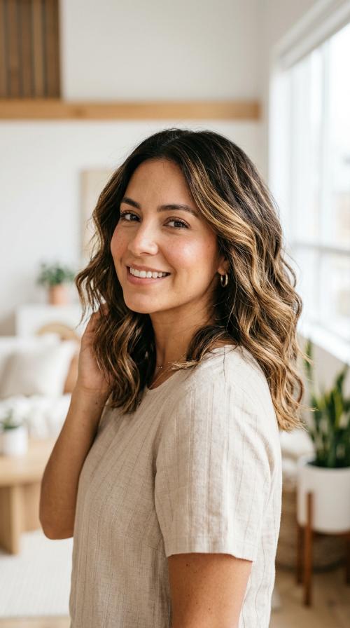 Tousled Waves with Sun-Kissed Highlights