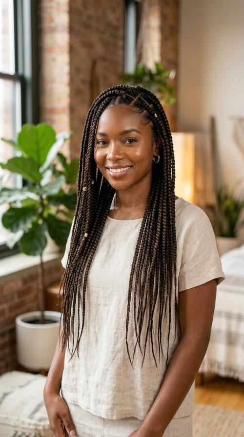 Triangle Part Box Braids
