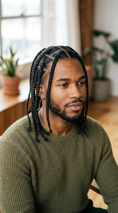 Triangle Part Box Braids