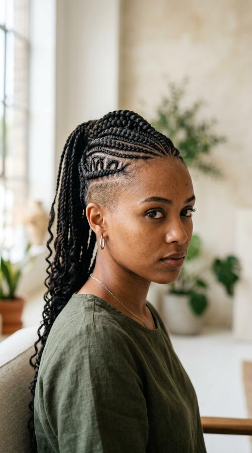Tribal Patterned Mohawk Braids