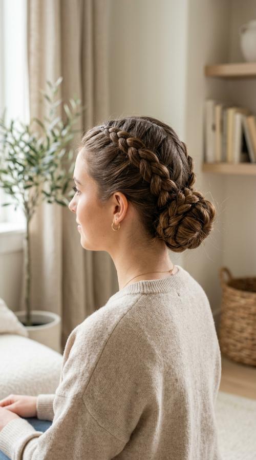 Triple Braided Low Bun