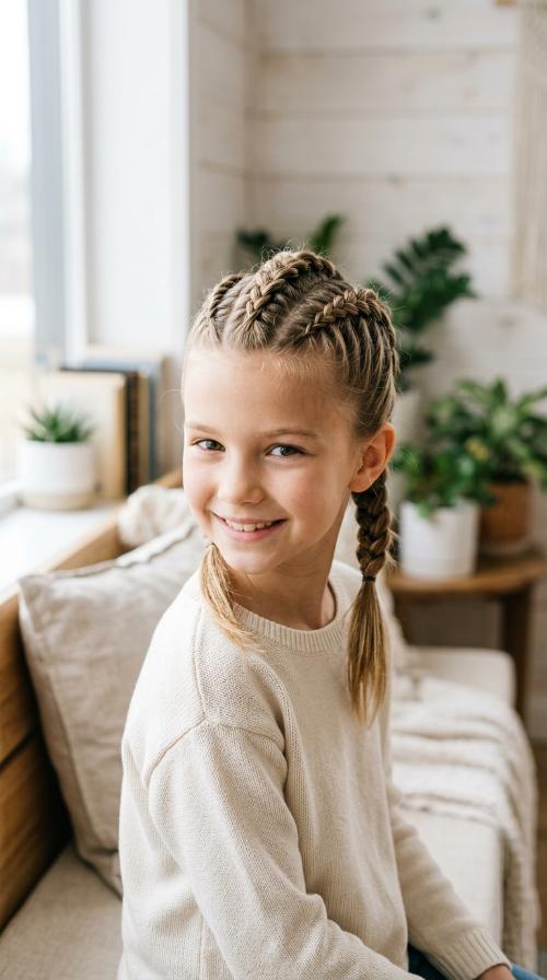 Triple Dutch Braid Mohawk