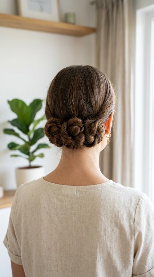 Triple Twisted Low Buns