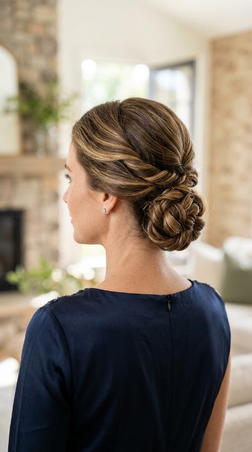 Triple Twisted Low Updo