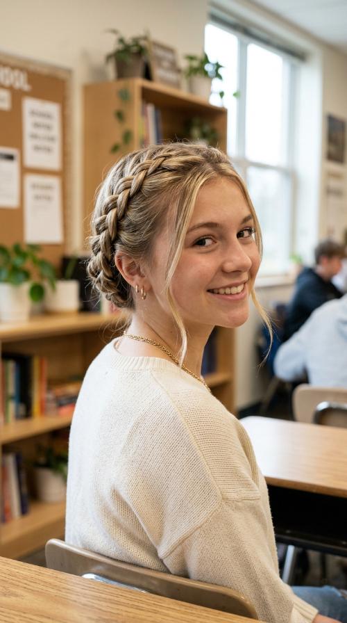 Tucked-In Crown Braid