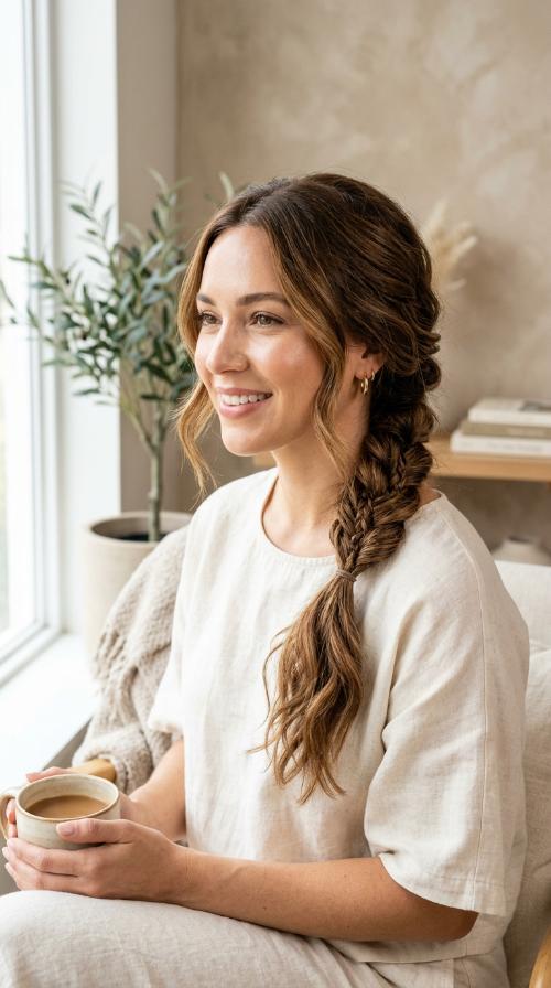 Twisted Low Ponytail Braids