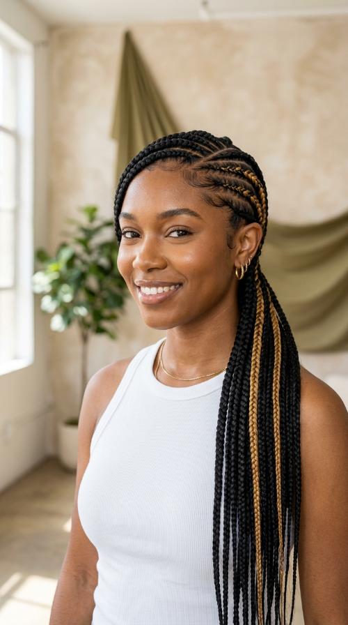 Two-Tone Contrast Braids
