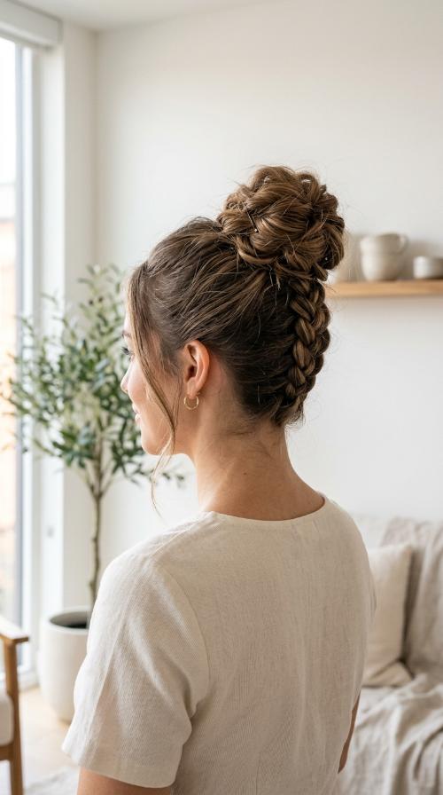 Upside Down Braid Bun
