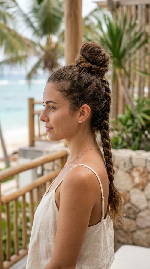 Upside Down Braid into a Top Knot
