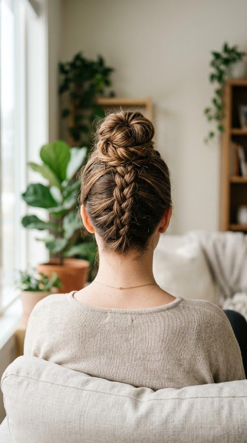 Upside Down Braid into Bun