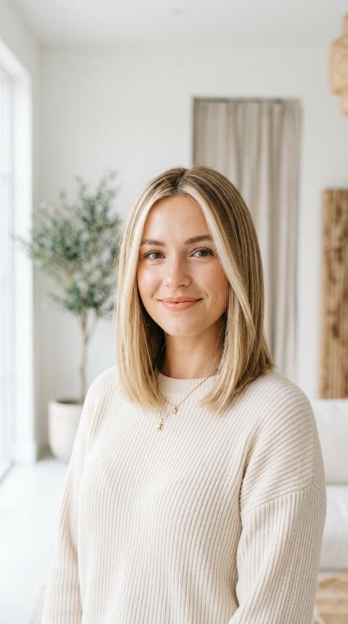 Vanilla Blonde Frame with Straight Lob