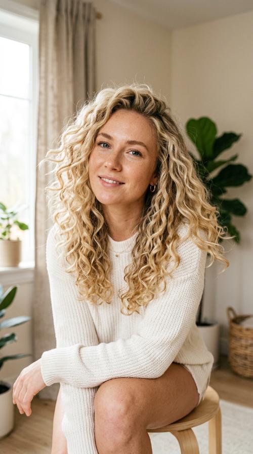 Vanilla Blonde Voluminous Curls