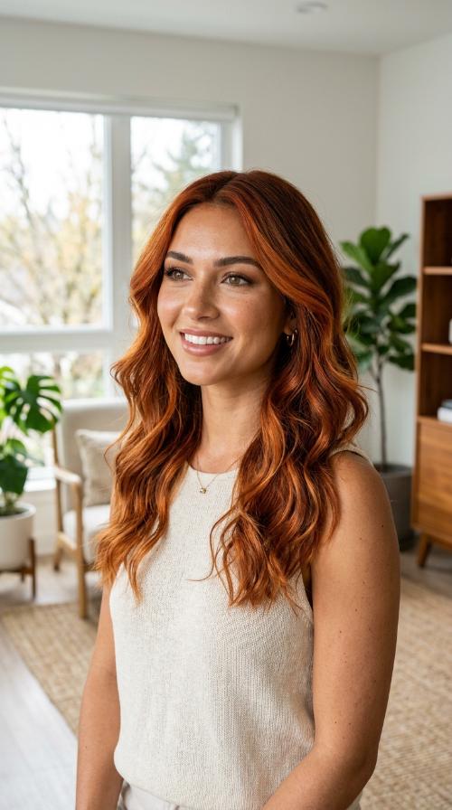 Vibrant Copper Balayage