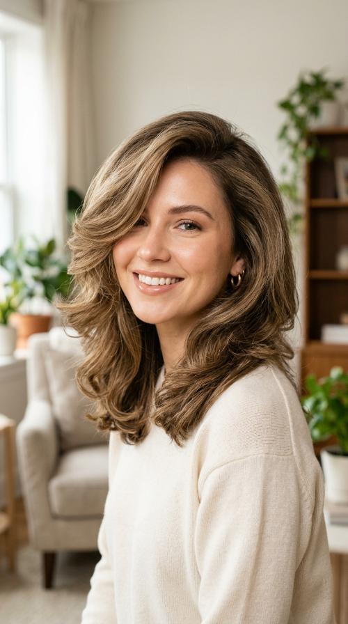 Voluminous Blowout with Side Part