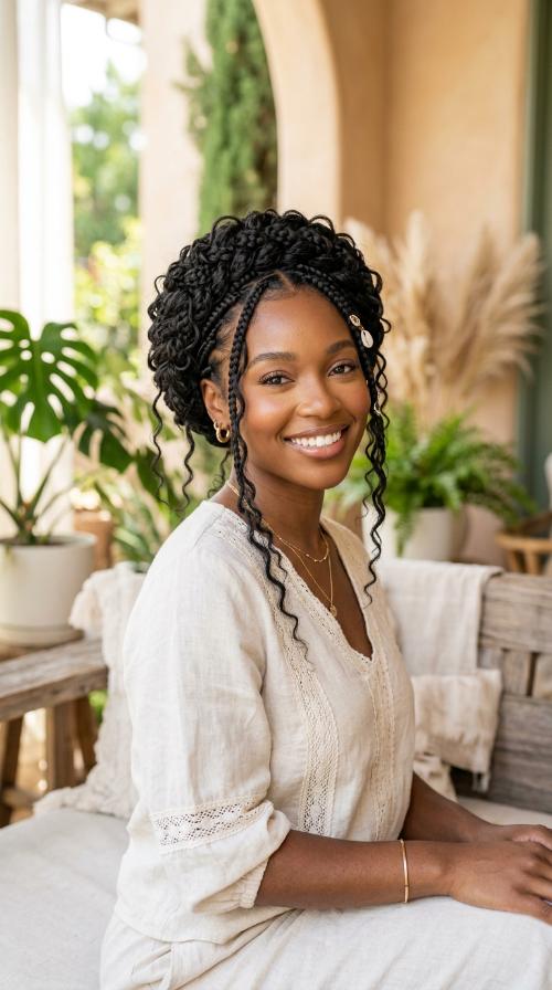 Voluminous Braided Crown Boho