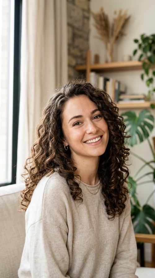 Voluminous Brunette Curls