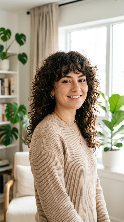 Voluminous Curls Wolf Cut