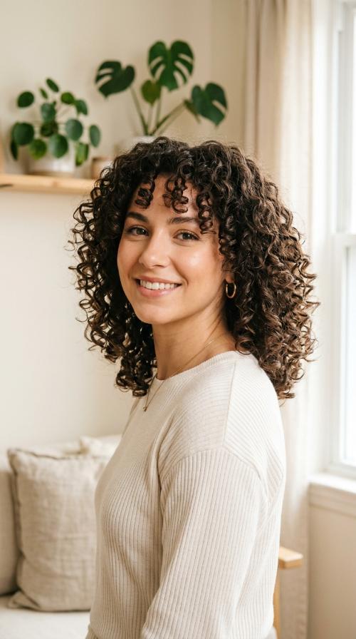 Voluminous Curly Mid-Length