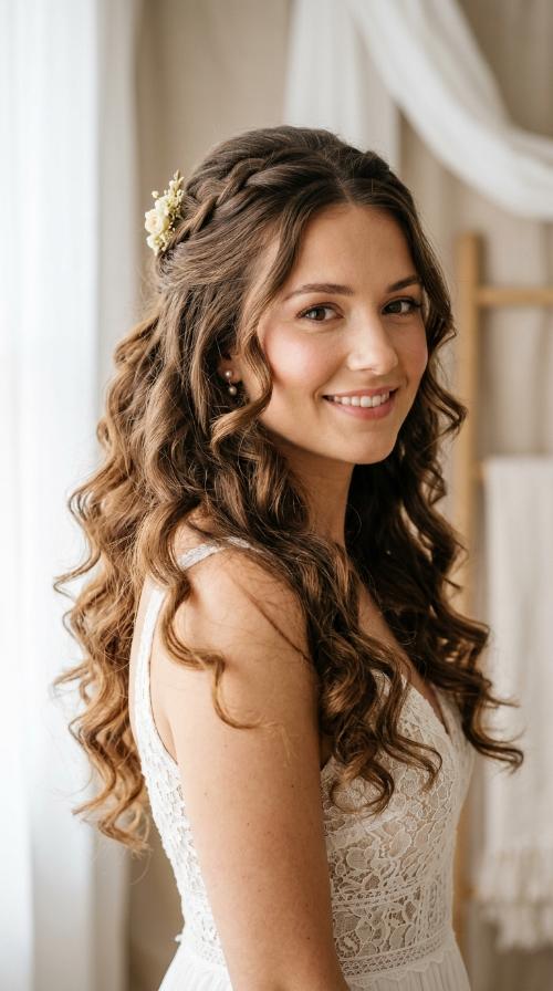 Voluminous Half-Down Curls