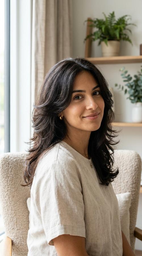 Voluminous Layers for Thick Hair
