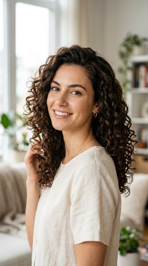 Voluminous Mid-Length Curls