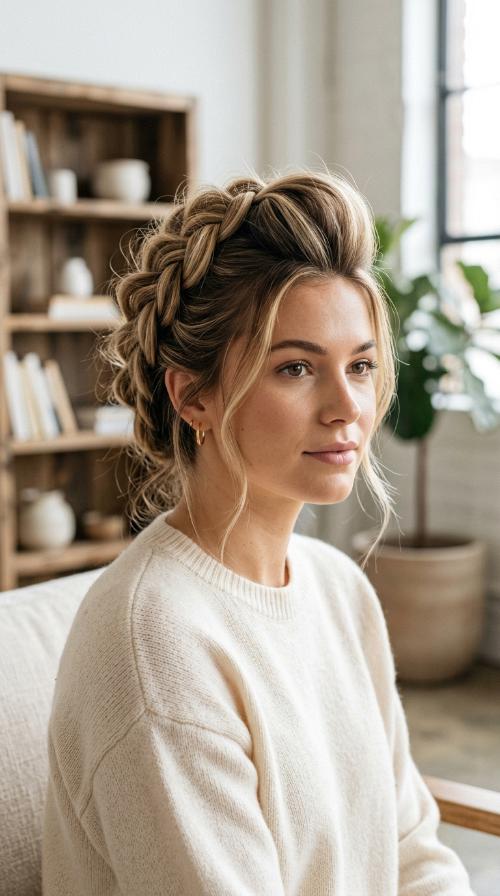 Voluminous Pompadour Braid