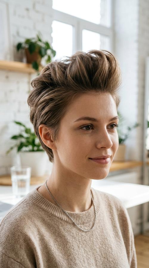 Voluminous Pompadour Pixie