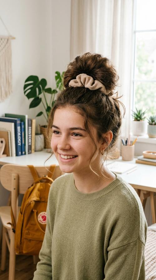 Voluminous Scrunchie Top Knot